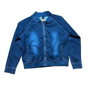 Judy Blue dark wash full zip denim jacket sz L